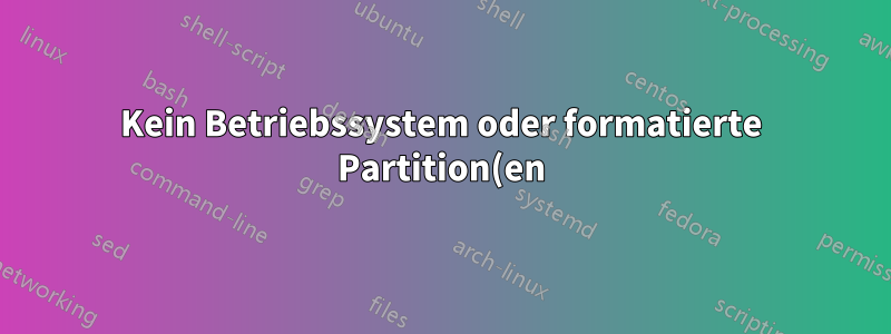 Kein Betriebssystem oder formatierte Partition(en) auf dem Laptop