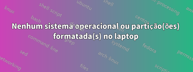 Nenhum sistema operacional ou partição(ões) formatada(s) no laptop