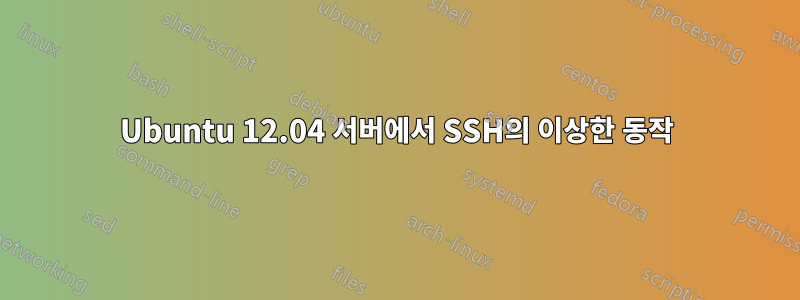 Ubuntu 12.04 서버에서 SSH의 이상한 동작