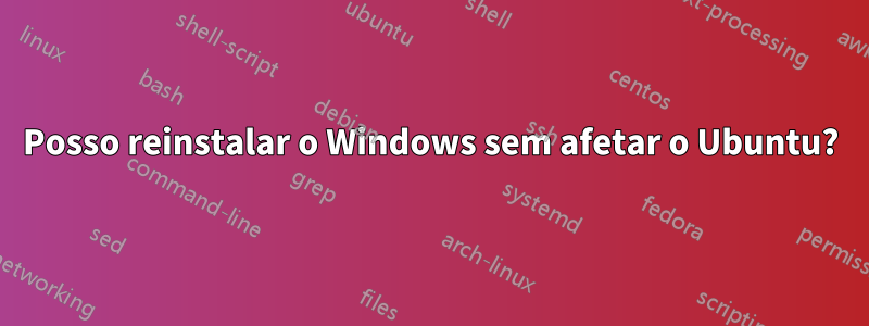 Posso reinstalar o Windows sem afetar o Ubuntu?