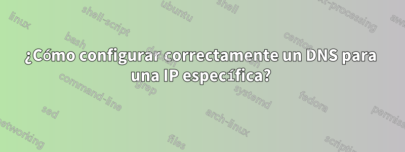 ¿Cómo configurar correctamente un DNS para una IP específica?