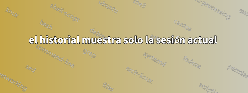 el historial muestra solo la sesión actual