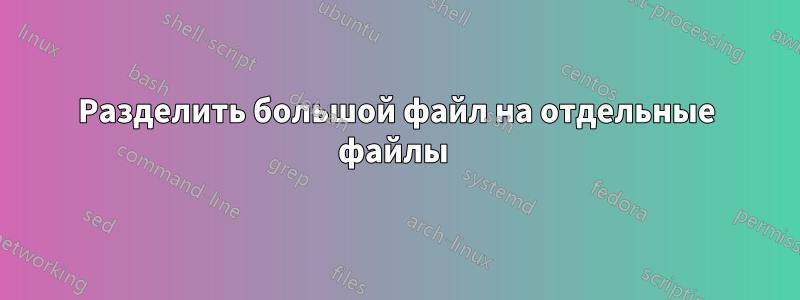 Разделить большой файл на отдельные файлы 