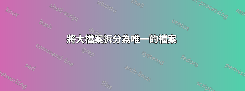 將大檔案拆分為唯一的檔案
