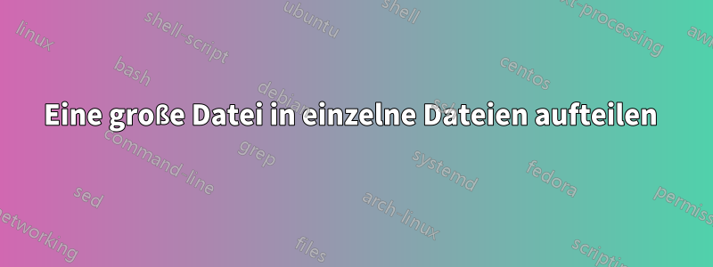 Eine große Datei in einzelne Dateien aufteilen 