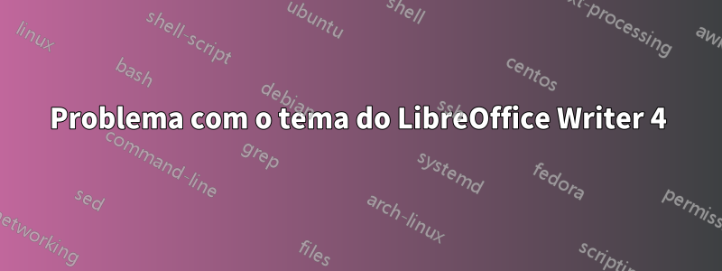 Problema com o tema do LibreOffice Writer 4