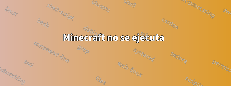 Minecraft no se ejecuta 