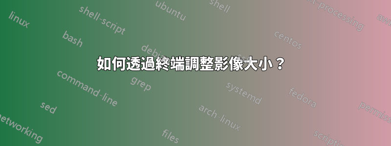 如何透過終端調整影像大小？ 