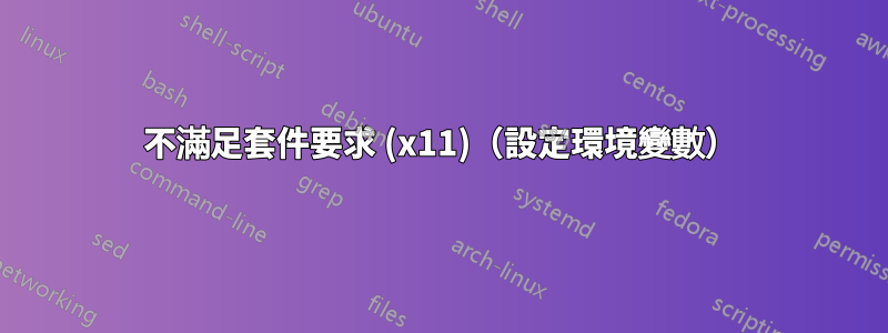 不滿足套件要求 (x11)（設定環境變數）