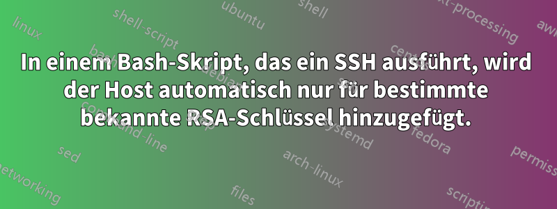 In einem Bash-Skript, das ein SSH ausführt, wird der Host automatisch nur für bestimmte bekannte RSA-Schlüssel hinzugefügt.