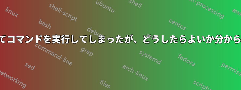 誤ってコマンドを実行してしまったが、どうしたらよいか分からない