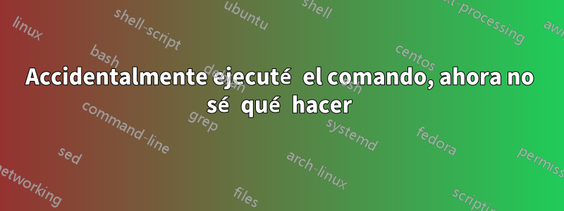 Accidentalmente ejecuté el comando, ahora no sé qué hacer