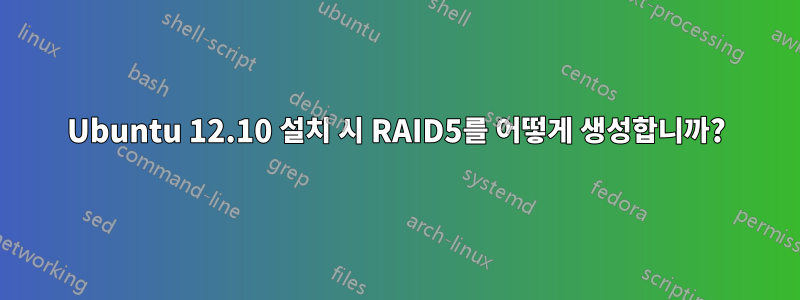 Ubuntu 12.10 설치 시 RAID5를 어떻게 생성합니까?