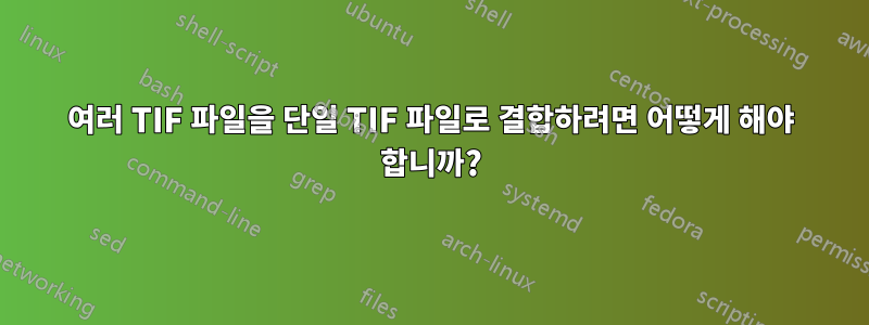 여러 TIF 파일을 단일 TIF 파일로 결합하려면 어떻게 해야 합니까?