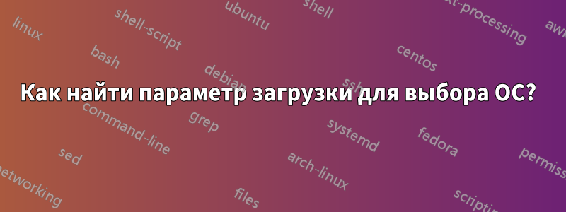 Как найти параметр загрузки для выбора ОС? 