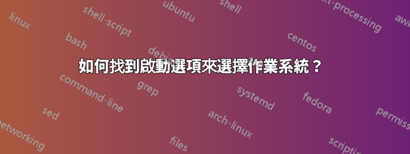 如何找到啟動選項來選擇作業系統？ 