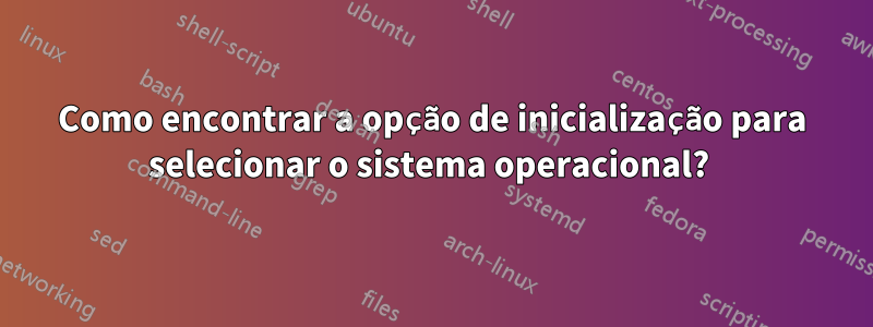 Como encontrar a opção de inicialização para selecionar o sistema operacional? 