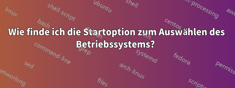 Wie finde ich die Startoption zum Auswählen des Betriebssystems? 