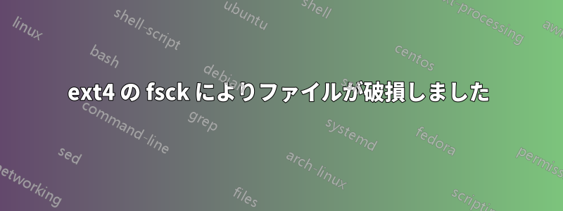 ext4 の fsck によりファイルが破損しました