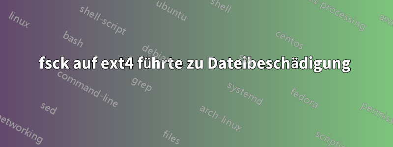 fsck auf ext4 führte zu Dateibeschädigung