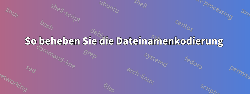 So beheben Sie die Dateinamenkodierung