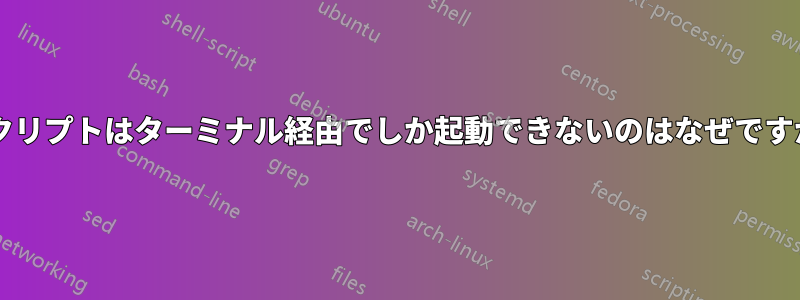 スクリプトはターミナル経由でしか起動できないのはなぜですか?