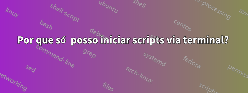 Por que só posso iniciar scripts via terminal?