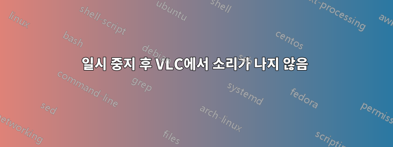 일시 중지 후 VLC에서 소리가 나지 않음