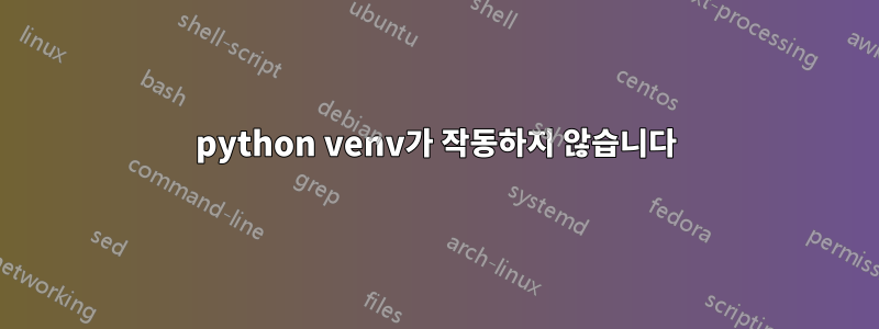 python venv가 작동하지 않습니다