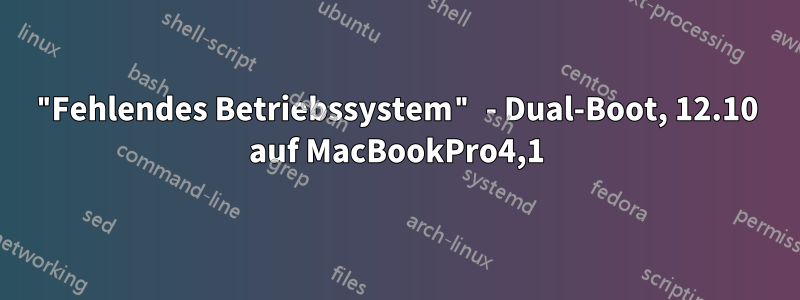 "Fehlendes Betriebssystem" - Dual-Boot, 12.10 auf MacBookPro4,1