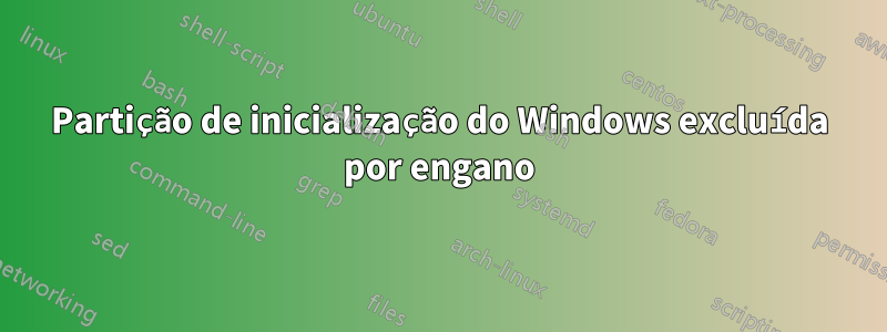 Partição de inicialização do Windows excluída por engano