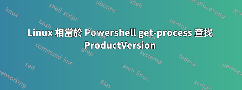 Linux 相當於 Powershell get-process 查找 ProductVersion