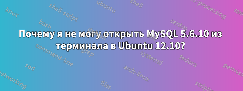 Почему я не могу открыть MySQL 5.6.10 из терминала в Ubuntu 12.10?