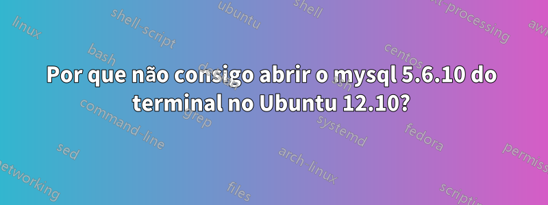 Por que não consigo abrir o mysql 5.6.10 do terminal no Ubuntu 12.10?