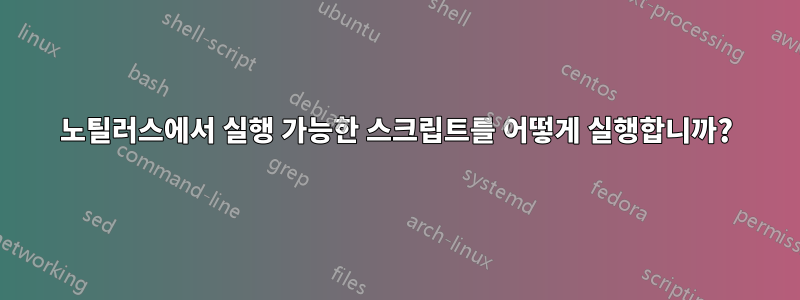 노틸러스에서 실행 가능한 스크립트를 어떻게 실행합니까?