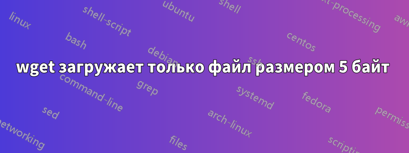 wget загружает только файл размером 5 байт