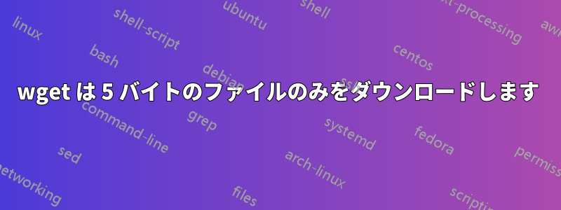 wget は 5 バイトのファイルのみをダウンロードします