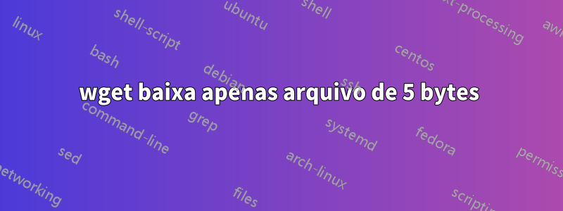 wget baixa apenas arquivo de 5 bytes