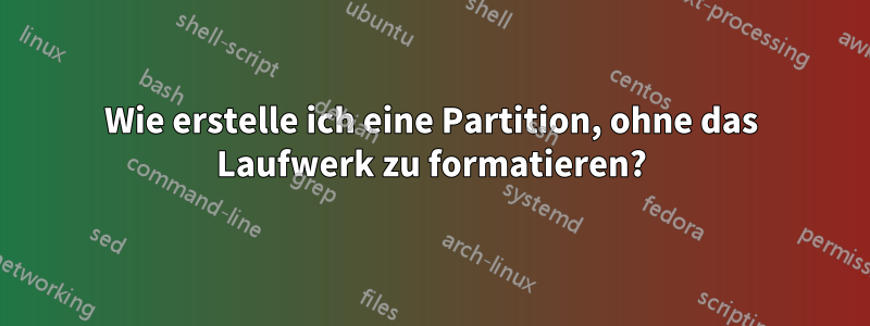 Wie erstelle ich eine Partition, ohne das Laufwerk zu formatieren?