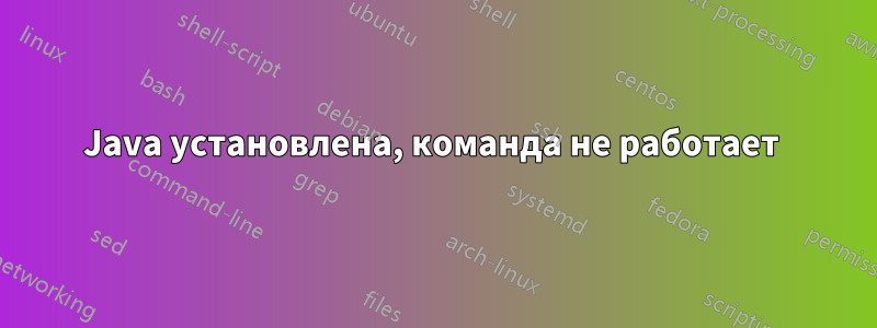 Java установлена, команда не работает 