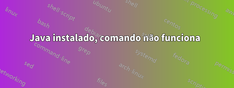 Java instalado, comando não funciona 