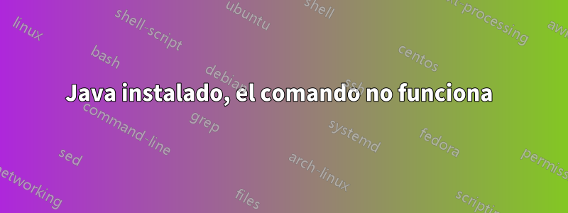 Java instalado, el comando no funciona 