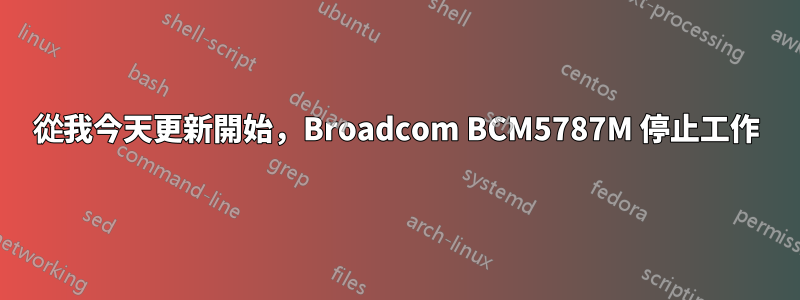 從我今天更新開始，Broadcom BCM5787M 停止工作
