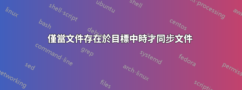 僅當文件存在於目標中時才同步文件