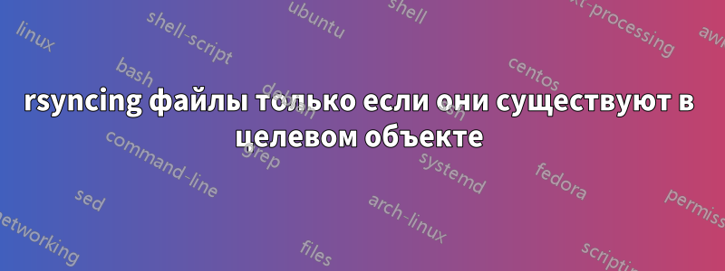 rsyncing файлы только если они существуют в целевом объекте