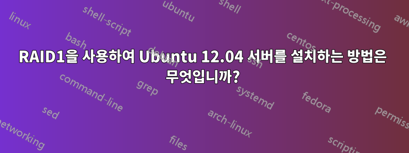 RAID1을 사용하여 Ubuntu 12.04 서버를 설치하는 방법은 무엇입니까?