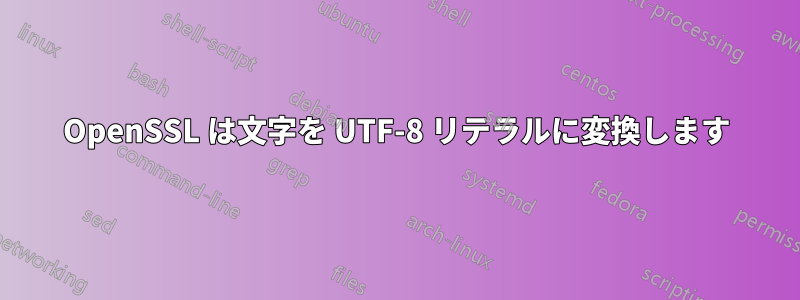 OpenSSL は文字を UTF-8 リテラルに変換します