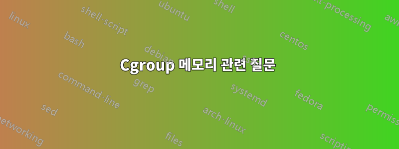 Cgroup 메모리 관련 질문