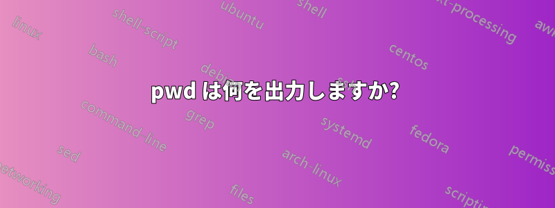 pwd は何を出力しますか?