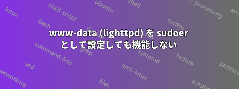 www-data (lighttpd) を sudoer として設定しても機能しない